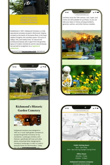 Hollywood Cemetery Mobile Web Design